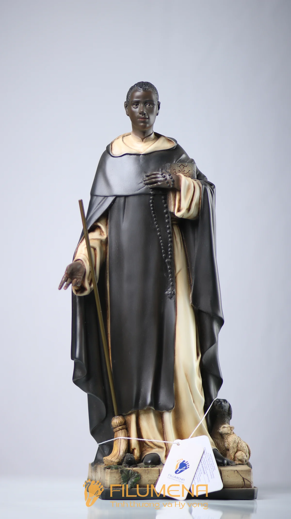 Tượng Thánh Martinô de Porres 40 cm