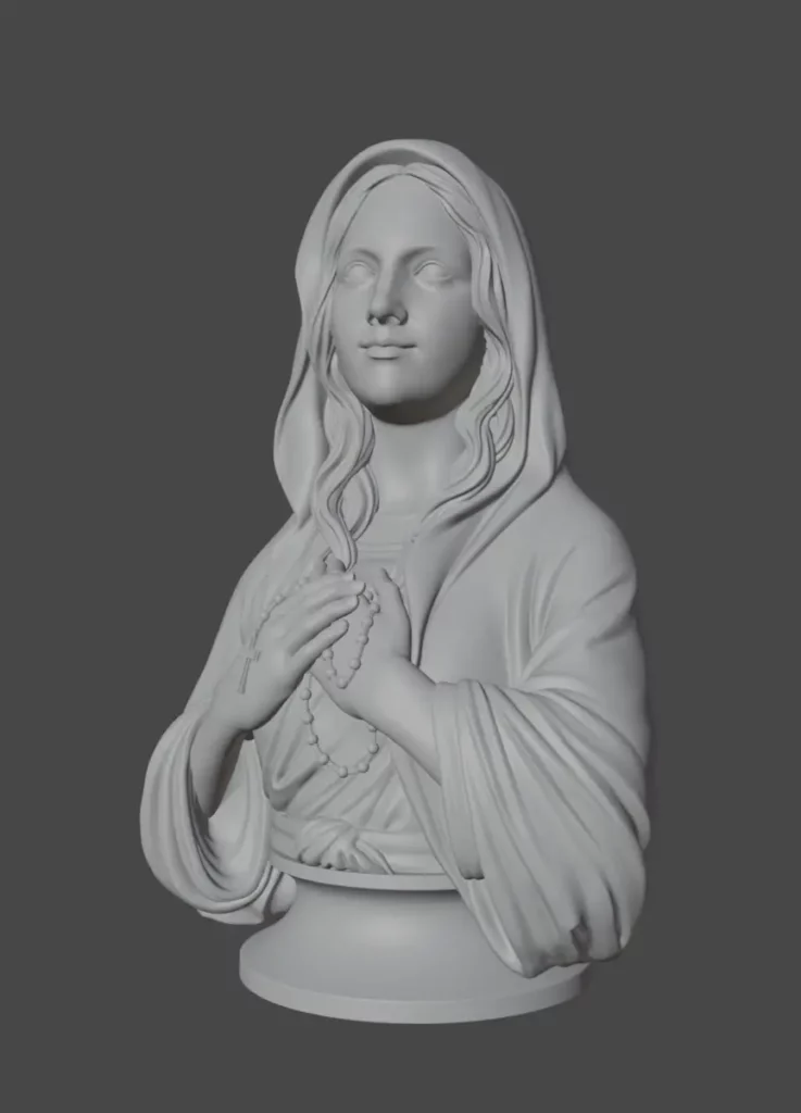 Tượng Đức Mẹ Mân Côi, sáng tác bởi Filumena