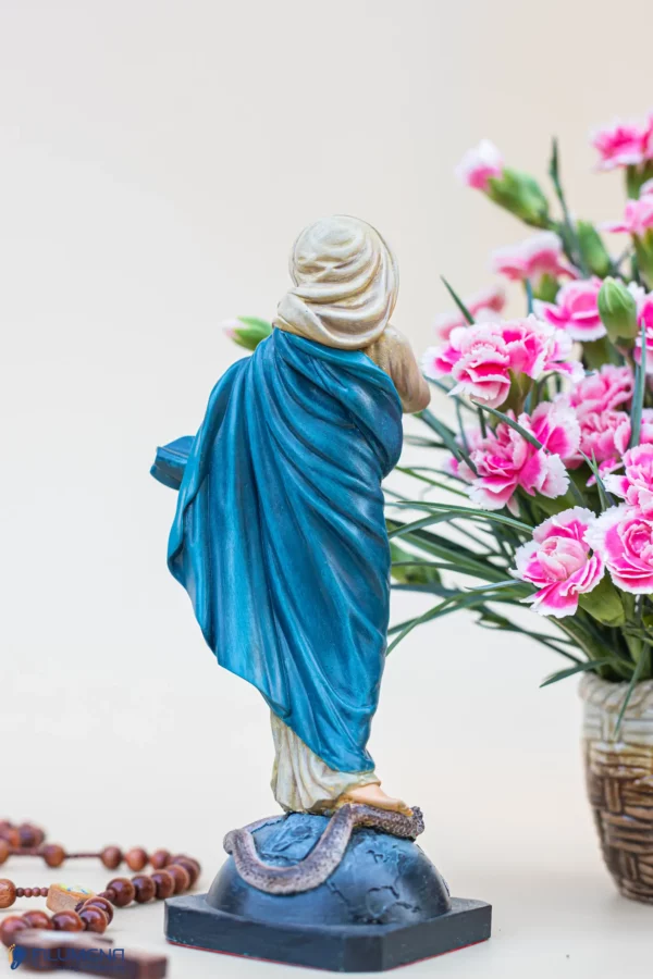 Tượng Đức Mẹ Vô Nhiễm Nguyên Tội 15 cm, 20 cm màu xanh nước biển M1